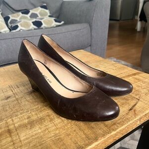 Antonio Melani Leather Wedge Heel Pumps Sz 6